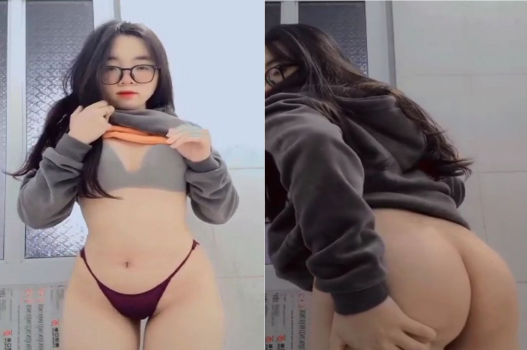 Em kính cận quyến rũ khoe vòng 3 sexy mời gọi